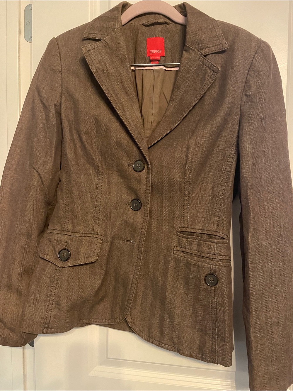 Esprit Women's Brown Single-Breasted Tailored Blazer